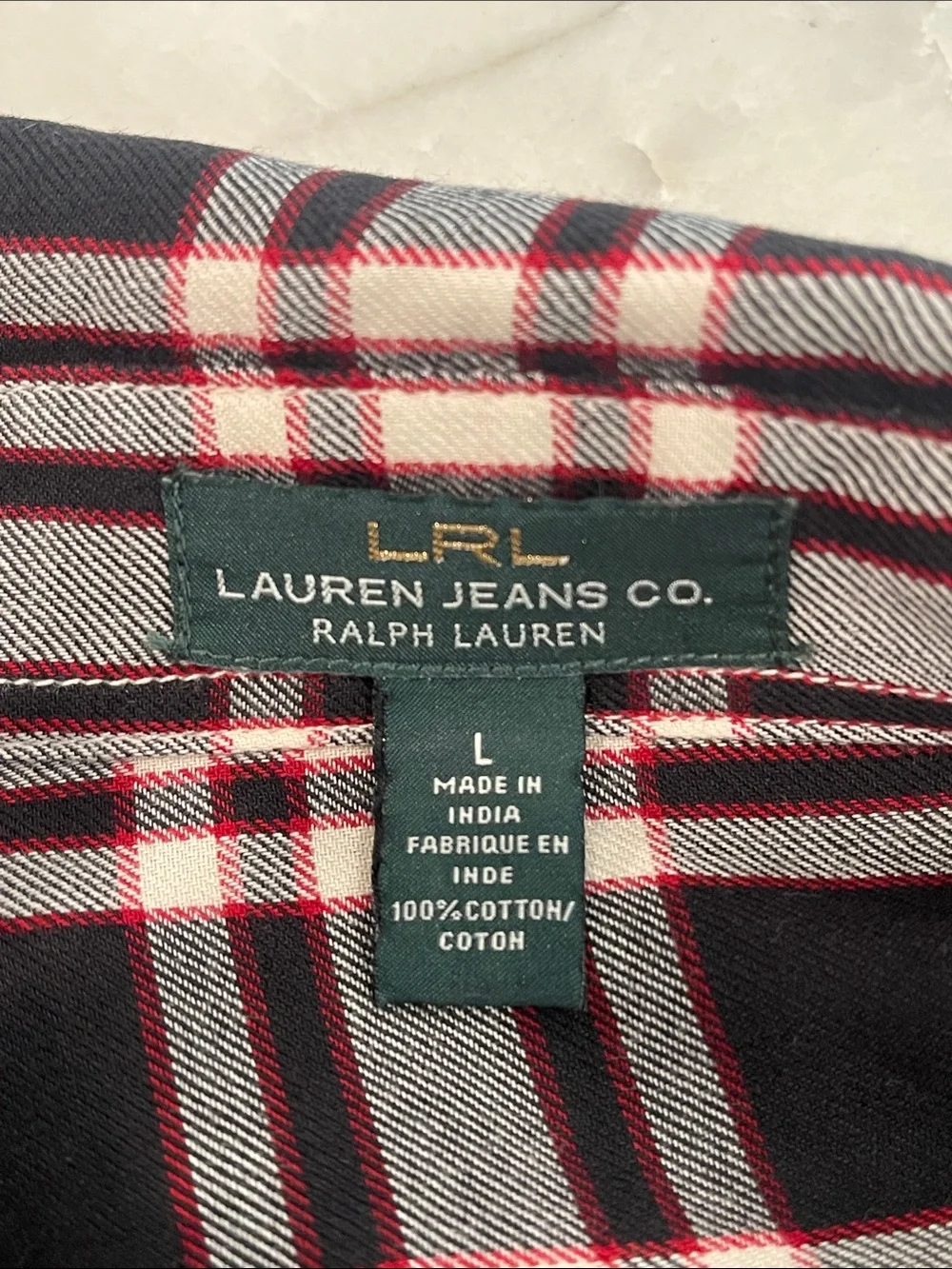 Ralph Lauren Plaid Preppy Cotton Button Down Shirt With Roll Tab Sleeve Size L - Picture 8 of 8